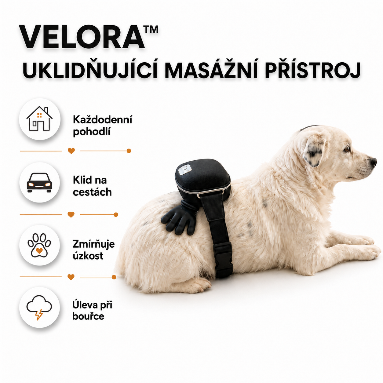 Velora – uklidňující masážní přístroj pro mazlíčky